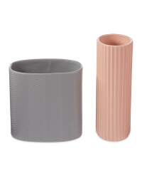 Grey/Pink Ceramic Vase 2 Pack