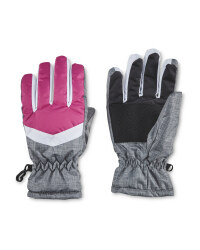 Crane Grey/Pink Junior Winter Gloves