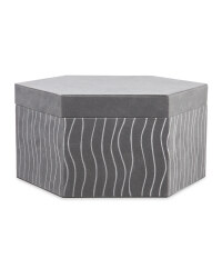 Grey/Silver Velour Storage Box