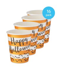 Halloween Striped Paper Cups 16 Pack