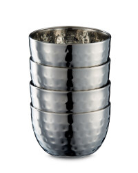 Hammered Nibble Bowls 4 Pack - Stainless Steel