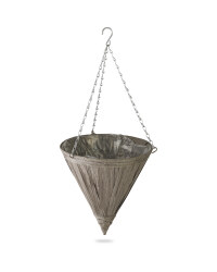 Grey Cone Hanging Basket