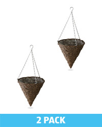 Brown Cone Hanging Basket 2 Pack