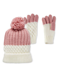 Lily & Dan Pink Hat & Gloves 7-10