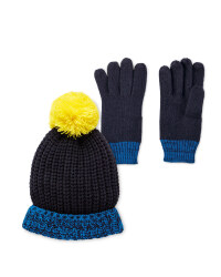 Lily & Dan Navy Hat and Gloves 7-10