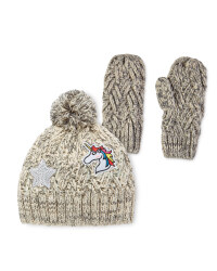 3-6 Lily & Dan Unicorn Hat & Gloves
