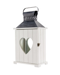 Heart Design Indoor Wooden Lantern