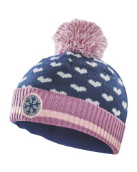 Crane Heart Pom Pom Hat