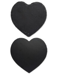 Heart Slate Placemat and Coaster Set