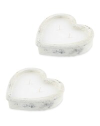Heart shaped Concrete Candles 2 Pack