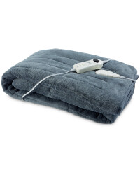 Heated Throw - Grey and Cream