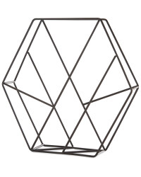 Hexagon Cross Magazine Storage Rack - Black