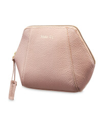 Avenue Hexagon Leather Make Up Bag - Pink