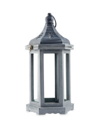 Hexagonal Indoor Wooden Lantern