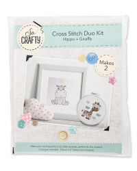 Hippo/Giraffe Baby Cross Stitch Kit