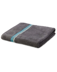Home Creation Stripe Bath Towel - Charcoal