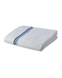 Home Creation Stripe Bath Towel - White