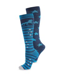 Horse/Stars Riding Socks 2-Pack