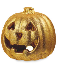 Halloween Gold Light Up Pumpkin
