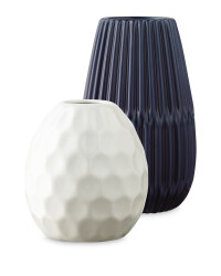 Indigo/Grey Decorative Vases 2 Pack