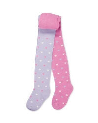 Infants Pink/Lilac Tights 2-Pack