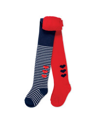Infants Red/Navy Tights 2-Pack