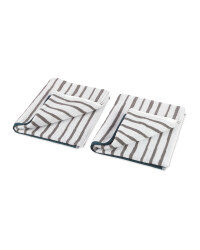 Jacquard Stripe Hand Towel 2 Pack