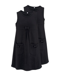 Lily & Dan Jersey Pinafore 2 Pack - Black
