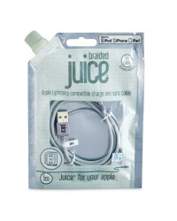 Juice Grey Braided Lightning Cable