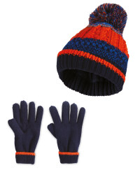 Kid's Orange Hat & Gloves