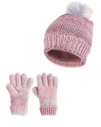 Kid's Pink Hat & Gloves