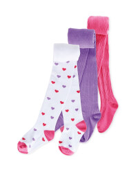 Kids' Heart Winter Tights 3 Pack