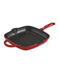 Kirkton House Cast Iron Griddle Pan - Red