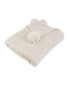 Kirkton House Knit Throw With Poms - Cream