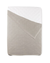 Kirkton House King Knitted Bedspread - Light Grey