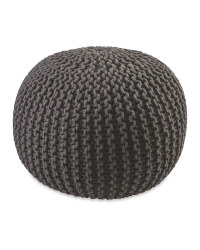 Kirkton House Knitted Pouffe - Slate Grey