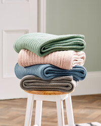 Kirkton House Knitted Throw - Sage