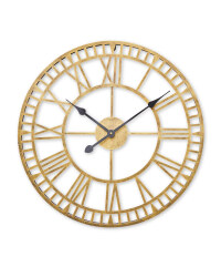 Kirkton House Metal Skeleton Clock - Antique Gold