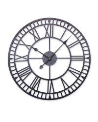 Kirkton House Metal Skeleton Clock - Black