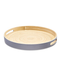 Kirkton House Round Bamboo Tray 35cm - Grey