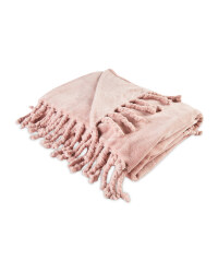 Kirkton House Tassel Supersoft Throw - Pink