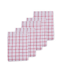 Kirkton House Terry Tea Towel 5 Pack - Red
