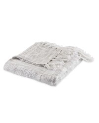 Kirkton House Tonal Weave Throw - Silver