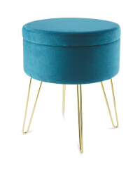 Kirkton House Velvet Stool - Teal