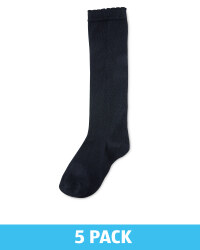 Lily & Dan Knee High Socks 5 Pack - Black