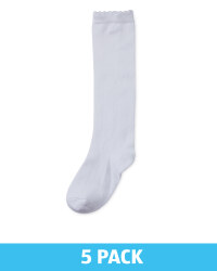 Lily & Dan Knee High Socks 5 Pack - White