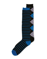 Knee Length Riding Socks 2 Pack - Blue
