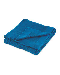 Kirkton House King Knitted Throw - Blue