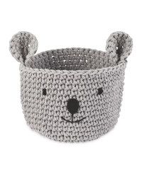 Koala Grey Crochet Animal Basket