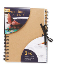 Kraft A5 Ringbound Sketchbook 3 Pack
